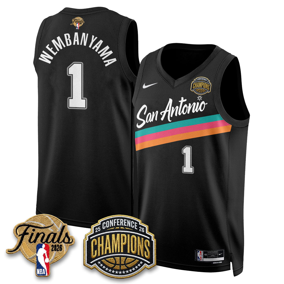 SAS 2026 NBA Western Conference Champions Vapor City 21/22 Edition Jersey - Stitched